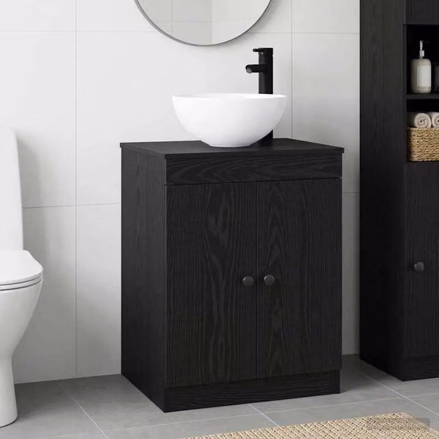 Set di mobili per il bagno Rovere Nero Legno ingegnerizzato 3404215