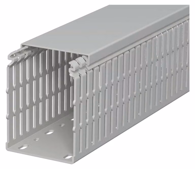 Canale per impianti elettrici da 2 metri RAL 7030 - Sistema a scanalature 100x75 mm LKV N 10075