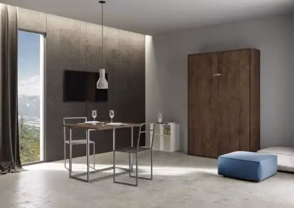Letto a scomparsa una piazza e mezzo Kentaro Itamoby colore noce