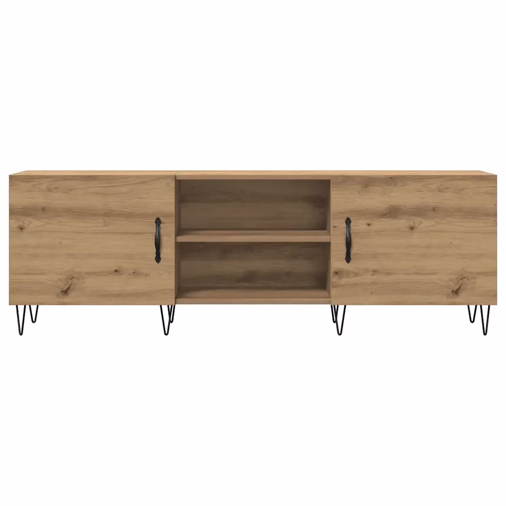 Mobile porta TV moderno HELLOSHOP26 in legno di rovere color marrone con 2 cassetti L: 150 cm, P: 30 cm, H: 50 cm – 2