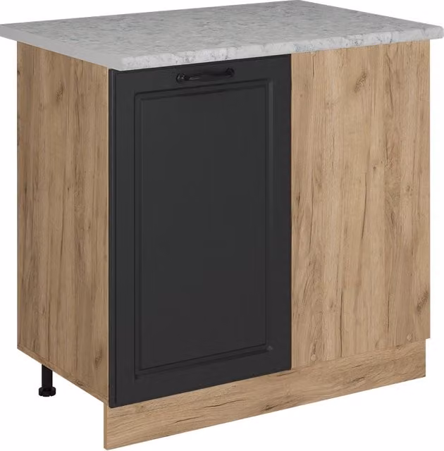 Mobile ad angolo cucina R-Line Antracite rustico/Rovere dorato 86 cm PL Marmo Vicco