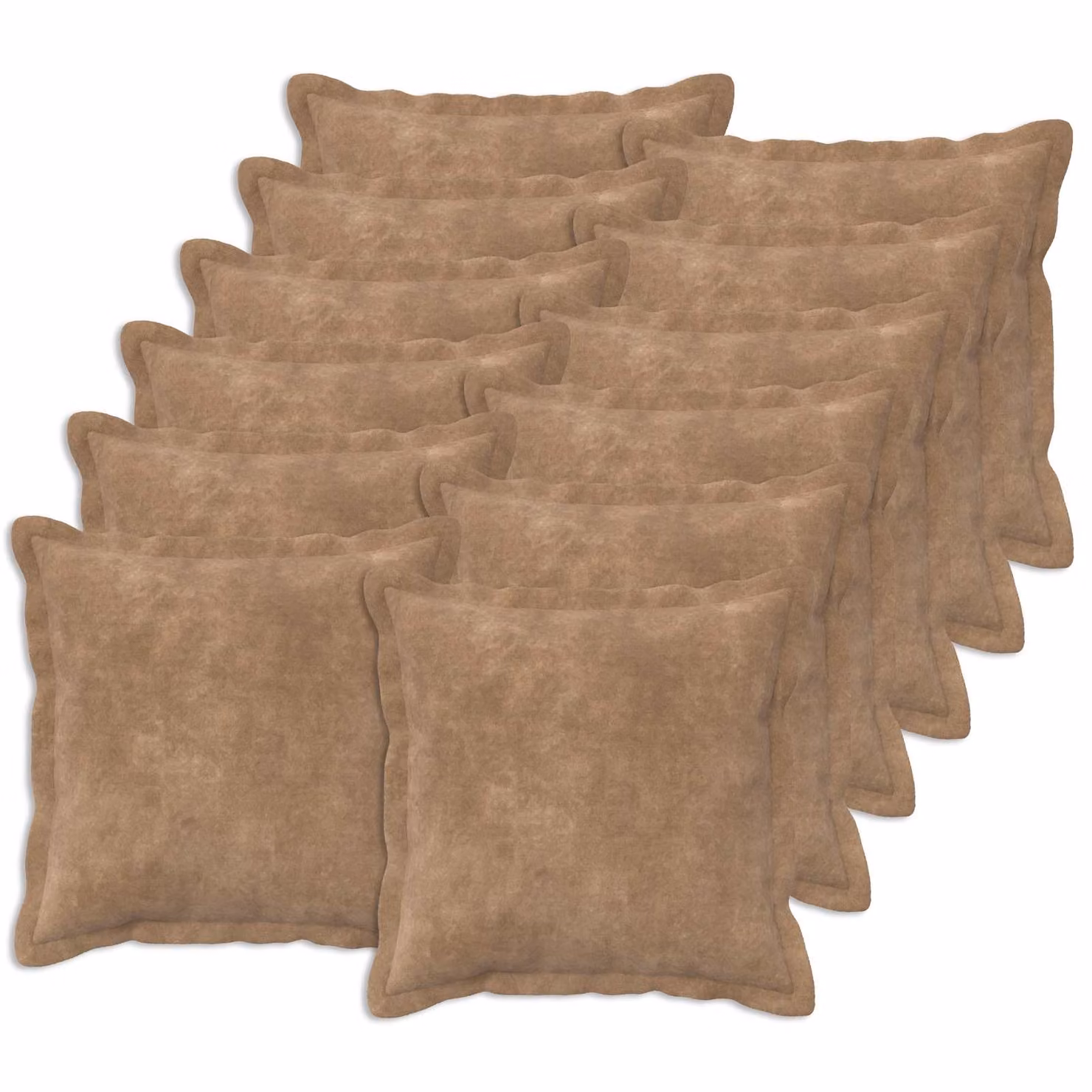 vidaXL Federa 12 pcs HOUTEN Tortora 45 x 45 cm Fleece in microfibra