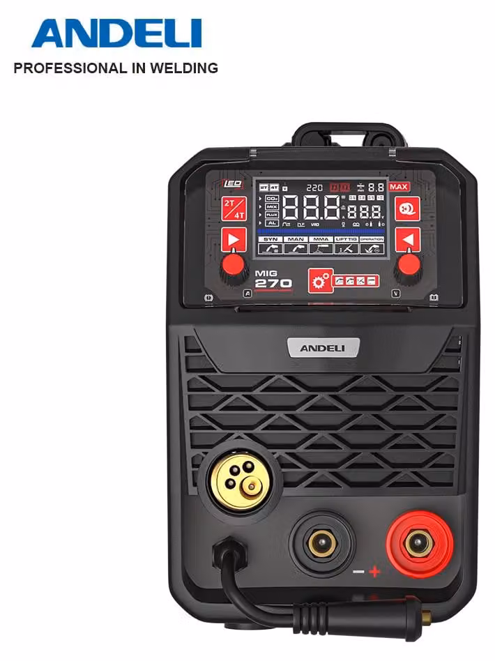 Saldatrice MIG-270 LED - 200A - 220 V - Inverter - Semi-automatica - Per saldatura dell'alluminio