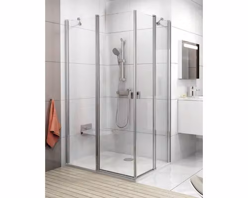 Un lato della cabina doccia Ravak Chrome CRV2-120 alu+trasparente 1QVG0C00Z1