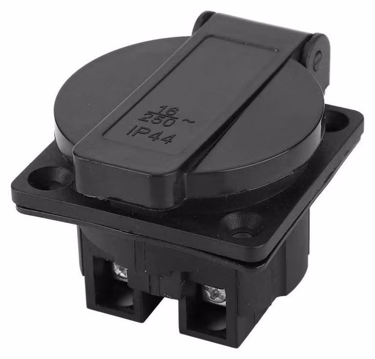 Presa industriale impermeabile, di colore nero, in stile tedesco, per generatore, 250V, 16A