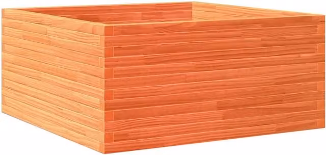 Fioriera rialzata in legno di pino massiccio marrone per giardino e terrazza, L 100 x P 100 x H 46 cm