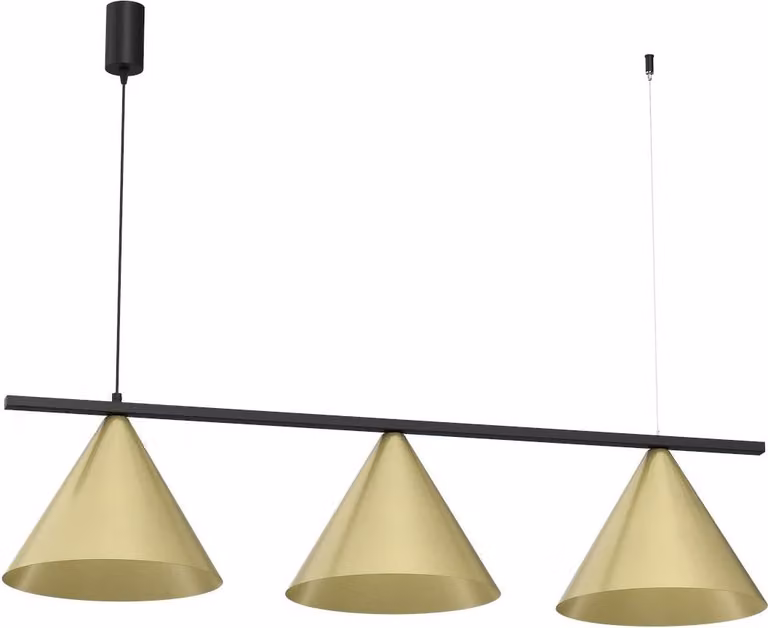 Lampada a sospensione CAPITAL nero oro 3xGX53 di Milagro