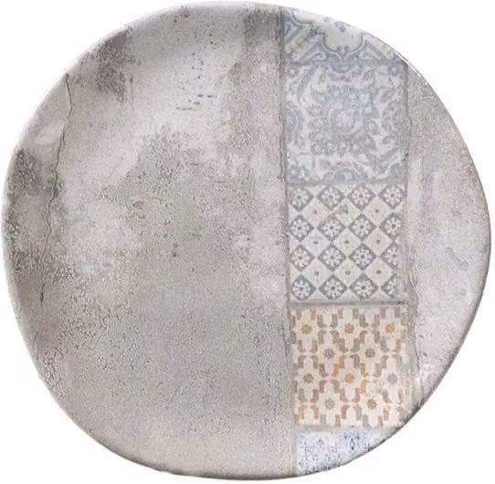 Set di 12 piatti da dessert Malaga H&H in ceramica decorata colore grigio, Diametro: 20 cm