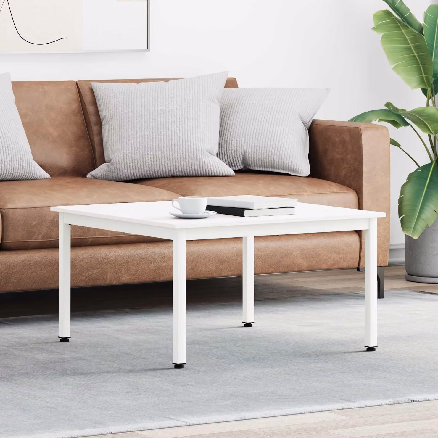 Maison Exclusive - Tavolino bianco 80 x 80 x 45 cm Legno di pino massiccio
