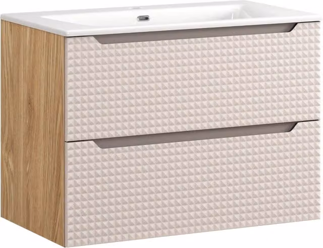 Set mobili bagno Luxor Living SKY con lavabo, colore beige, L: 80 cm, P: 46 cm