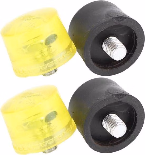 Martello a percussione in plastica con set di punte di ricambio e testa di percussione in plastica, giallo/nero, 30 mm