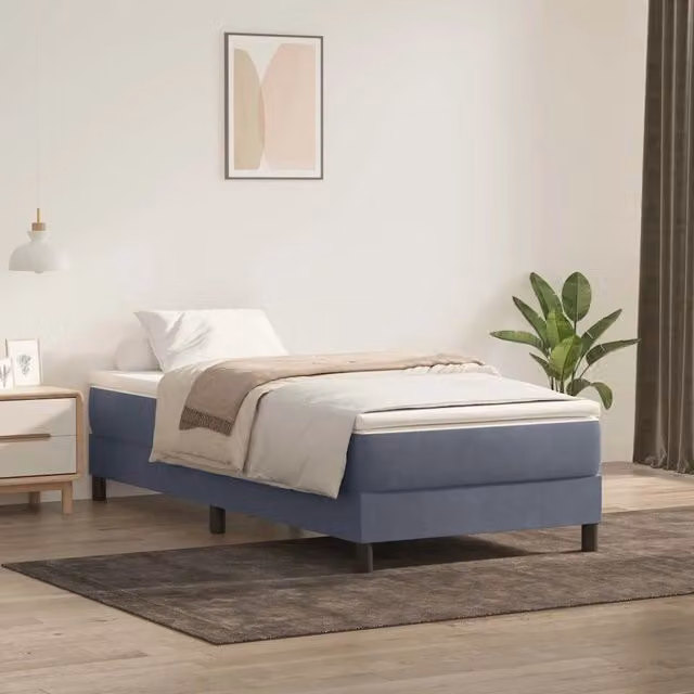 Giroletto a Molle con Materasso-Struttura Letto Grigio Scuro 80x220 cm Velluto 671958