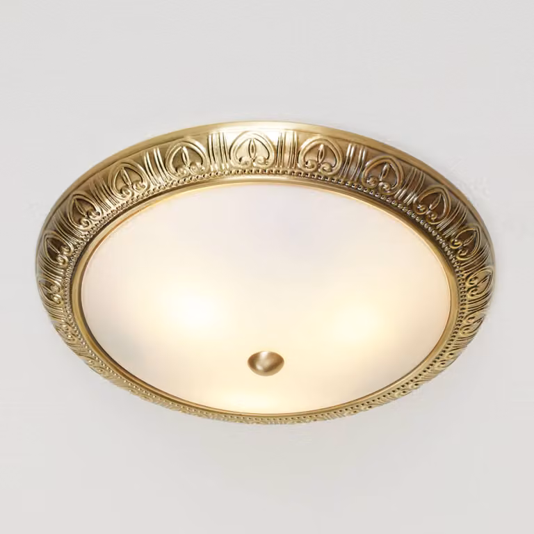 ORION Plafoniera soffitto LEMBIT, dimmerabile, Bronzo / Ottone antico, Soggiorno / Sala da pranzo, Metallo, Antico, Plafoniera