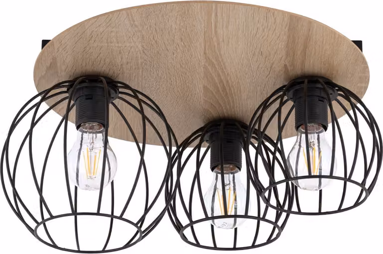 Plafoniera decorativa tripla rotonda con cestini metallici Cyber 3xE27 15W Sigma Lighting
