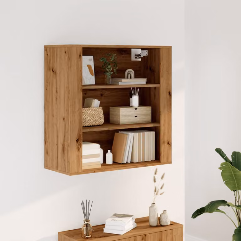 Mobile a parete vidaXL in legno Rovere Artigianale, L 80 x P 33 x H 80 cm