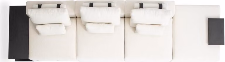 Weißer Fünfsitzer Textilsofa Wohnzimmermöbel Polstersofa Relaxsitzer Sofa