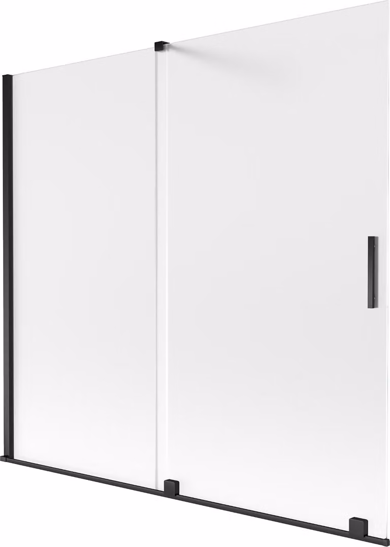 Mexen Velar paratia vasca da bagno scorrevole a 2 ante 170 x 150 cm, satinato, nero - 896-170-000-31-70