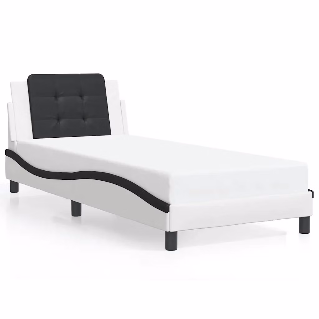 Giroletto senza materasso Zadar vidaXL in similpelle bianco e nero L/P: 90 x 200 cm – 2