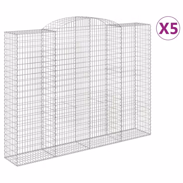 Cesti Gabbioni ad Arco 5 pz 300x50x220/240 cm Ferro Zincato
