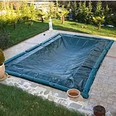 Copertura invernale rettangolare PISCINE ITALIA in poliestere e PVC verde e nera L: 8 m, P: 4 m