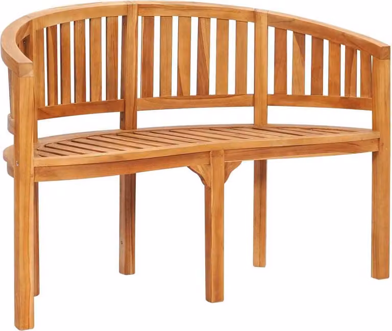 Panchina a Forma di Banana 120 cm in Legno Massello di Teak