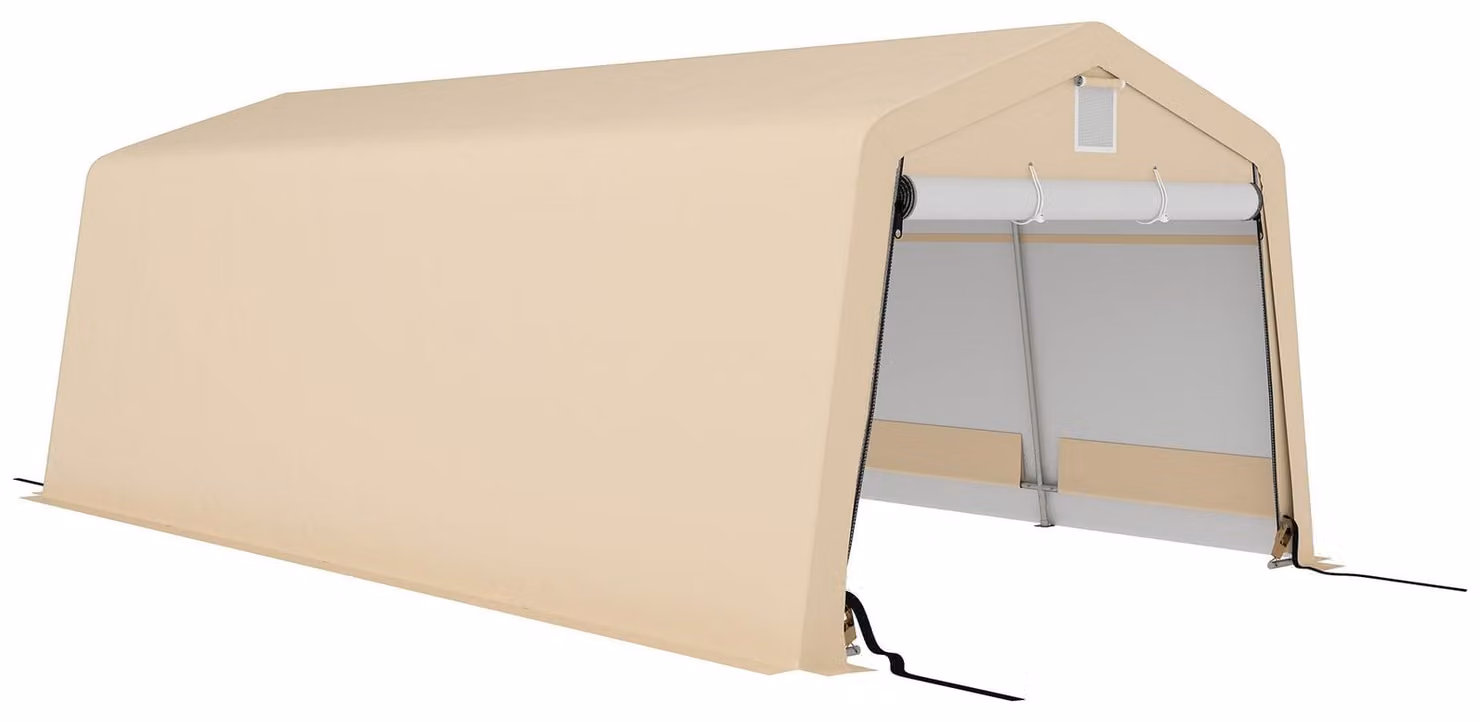 Copertura per auto - Garage - Tettoia - Tettoia per giardino - Tenda per garage - Struttura in acciaio zincato