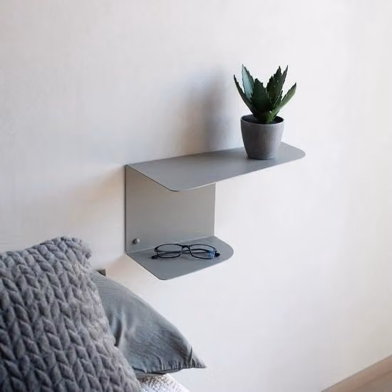 Set di 2 Cassetti Notturni in Grigio - Piccola Comodina per Interni Moderni - 40 x 20 cm