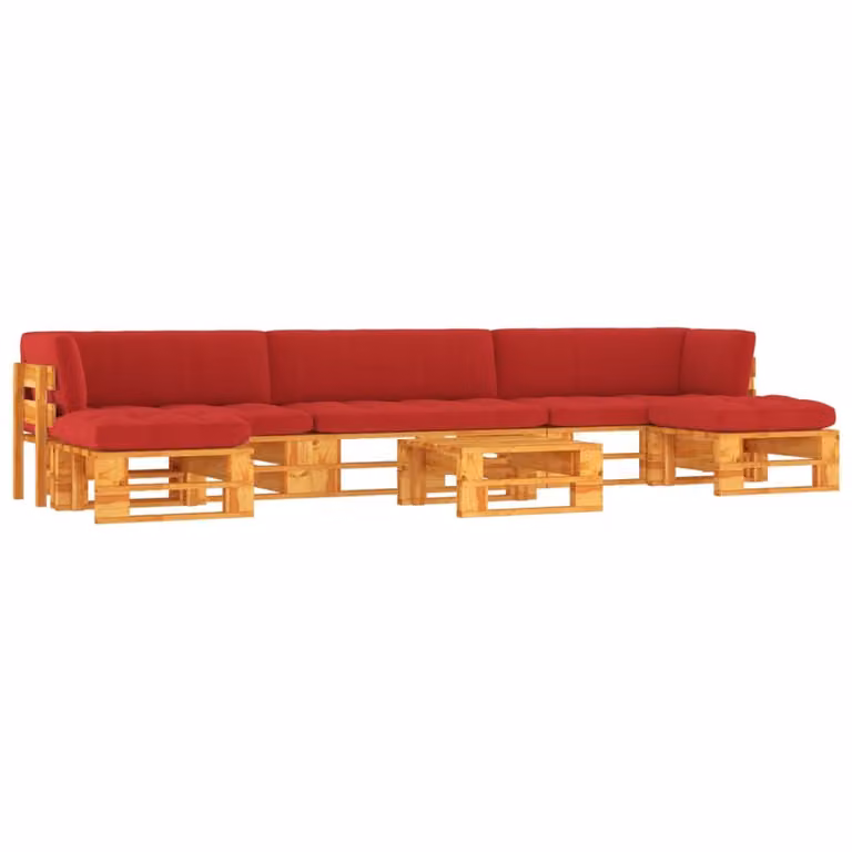 set 6 pezzi da salotto in pallet Legno di pino impregnato marrone miele