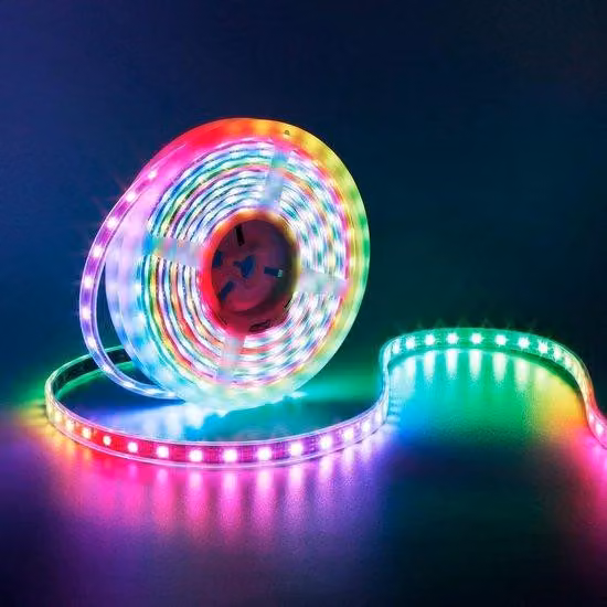 Strisce LED indirizzabili da 5 metri, 300 pixel, flessibili, RGB, LED SMD5050, IP67, impermeabili, nere