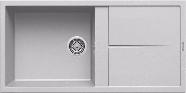 Lavello da incasso Elleci Unico 480 con 1 vasca in Metaltek Grigio Aluminium L/P: 100 x 50 cm