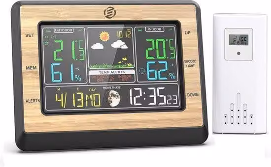Stazione meteorologica digitale per interni ed esterni - Igrometro - Termometro - Display digitale - Misuratore di umidità - Versione avanzata