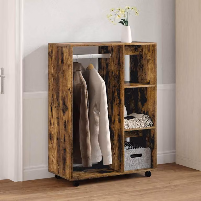 Armadio vidaXL in legno multistrato Rovere Fumo, L: 80 cm, P: 40 cm, H: 110 cm