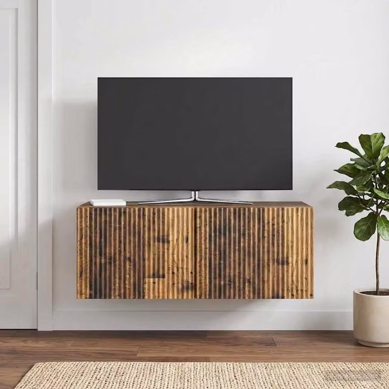 vidaXL Mobile Porta TV da Muro Moderno in Legno Antico Marrone L: 78,5 cm, P: 31 cm, H: 30 cm