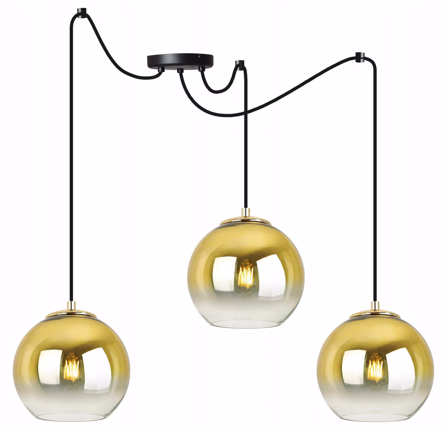 Lampada a sospensione, lampadario, paralume dorato, 15 cm