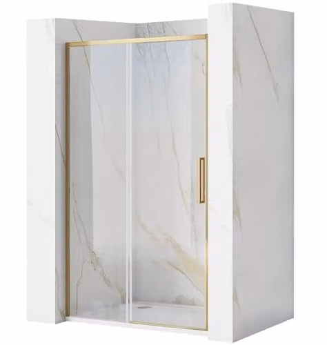 Rea - Porta Della Doccia, Rapid Slide 150, Oro Spazzolato 150x,6x195cm