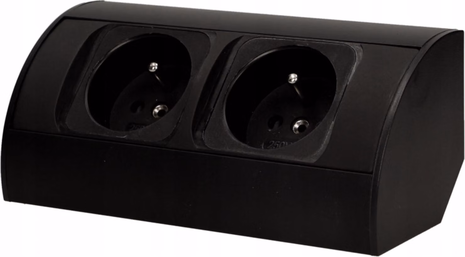 ORNO | Presa Da Mobile OR-AE-1303/B - Nera - 2x230V - Sospesa - Elegante E Pratica