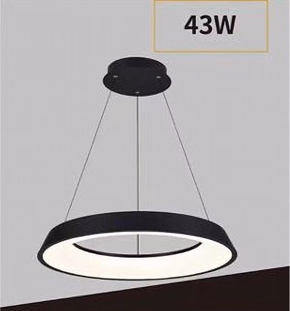 Lampadario a Sospensione LED Trade Shop A71-3C Ultra Moderno, 43W, Tre Colorazioni di Luce, Nero – 1