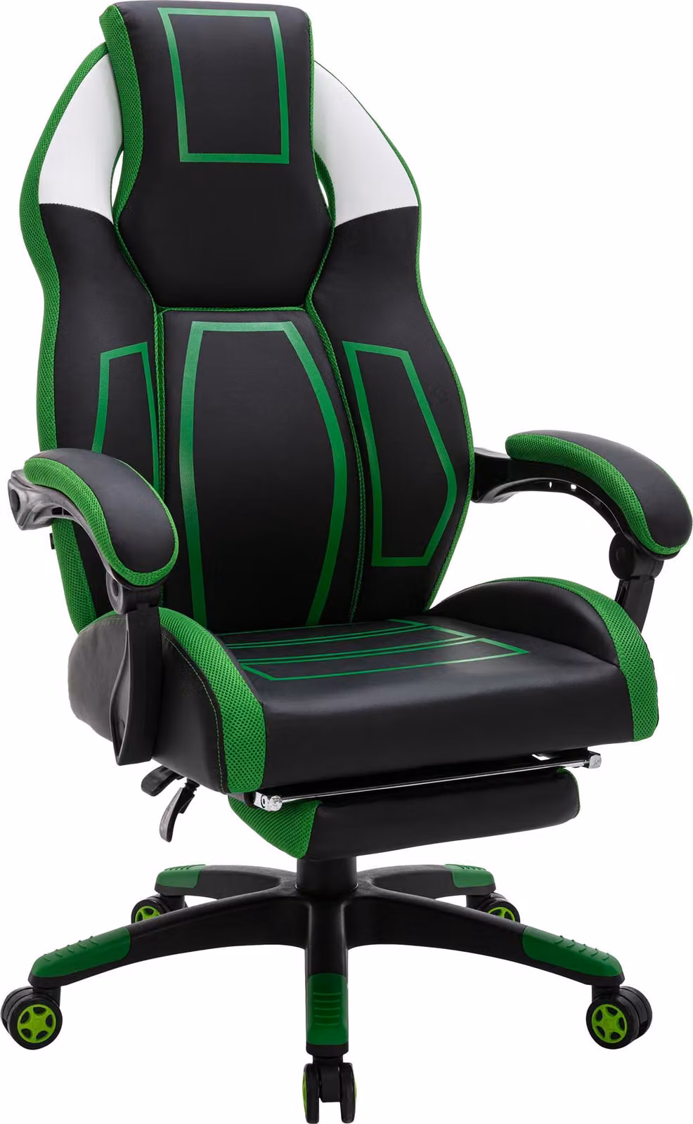 Sedia da ufficio Clovis in Pelle finta nero/verde