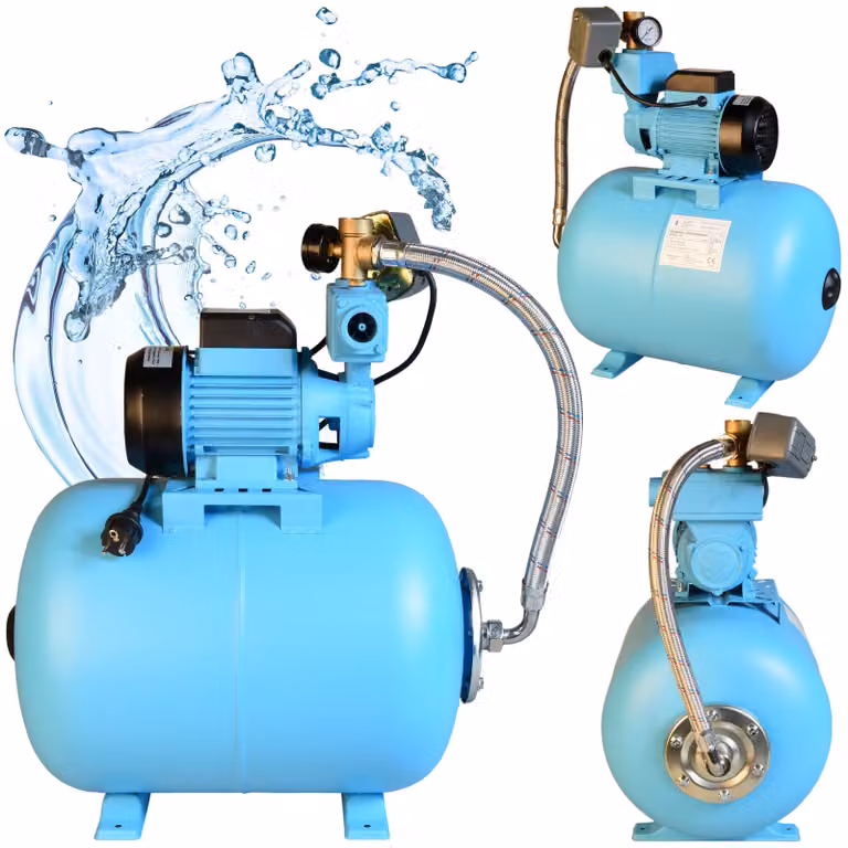 Set Idroforo Serbatoio d'acqua 50L + Pompa WZP 750 750W 3000L/H + Accessori + Tubo flessibile