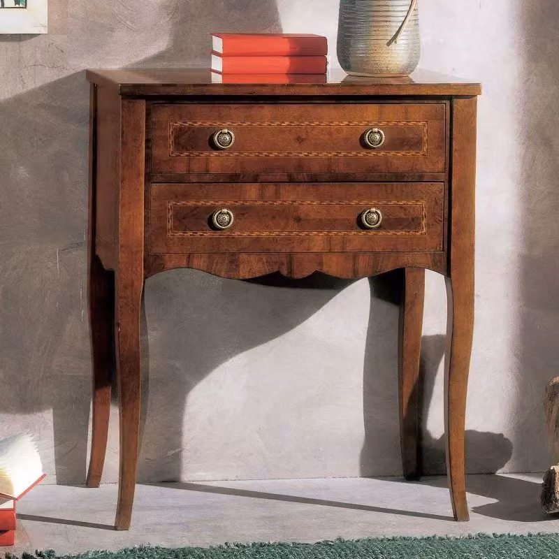 Cassettiera classica in legno con 2 cassetti Mobili 2G L/P/H: 65 x 40 x 80 cm – 2