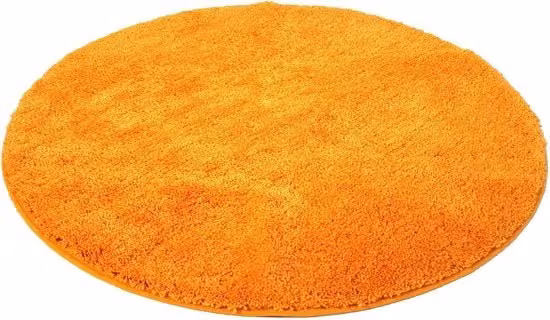 Tappetino bagno tondo Kinzler in microfibra arancione, Diametro: 90 cm