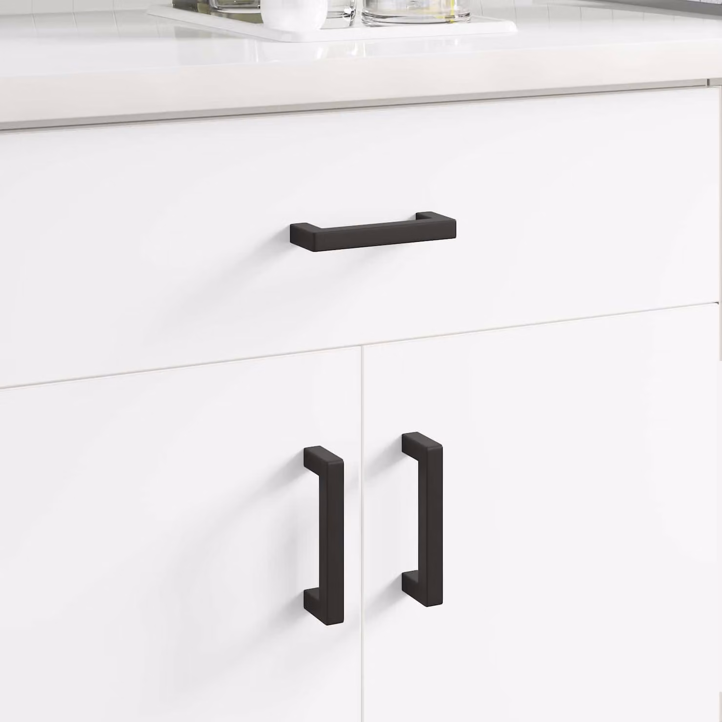 Set di 530 maniglie per mobili vidaXL in ferro nero opaco L: 10,5 cm