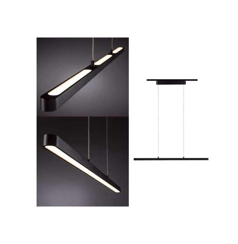 Paulmann URail Lento Lampada LED a sospensione, nero opaco Lento, dimmerabile, Nero, Soggiorno / Sala da pranzo, Metallo, Moderno