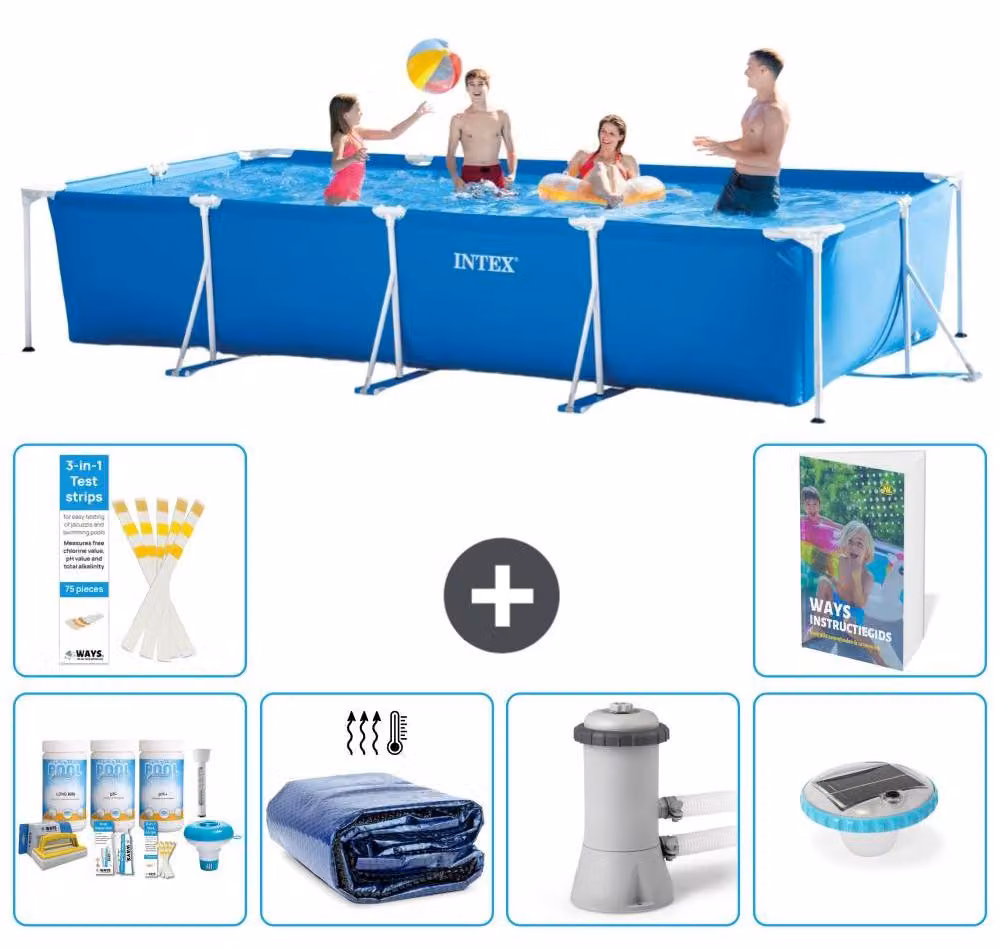 Piscina fuori terra rettangolare - 450x220x84 cm - composta da 5 elementi, modello S160