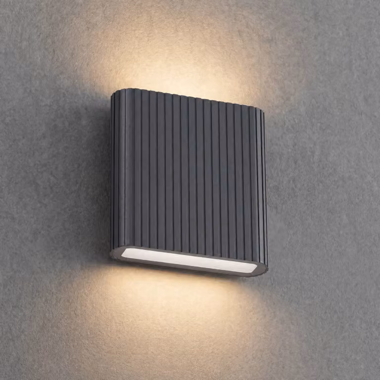 Applique da esterni Raija Lucande, Alluminio / Grigio / Zincato, Alluminio, Moderno, Applique da esterni
