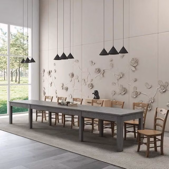 Tavolo Super4 160x90 allungabile a 320 cm colore cemento