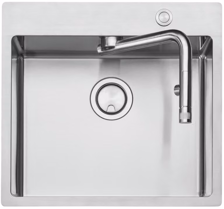 Set lavello da incasso Naber con miscelatore Corno Turno 60 Larghezza mobile 60 cm acciaio inox 1041001