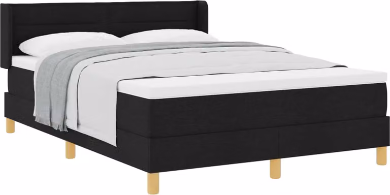 Maison Exclusive - Letto boxspring con materasso nero 200 x 140 cm in tessuto