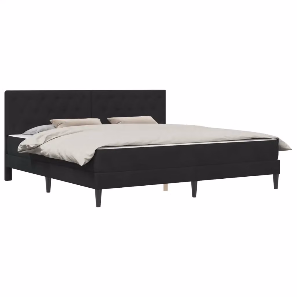Struttura letto con materasso vidaXL in velluto nero, L/P/H: 180 x 200 x 96 cm – 2