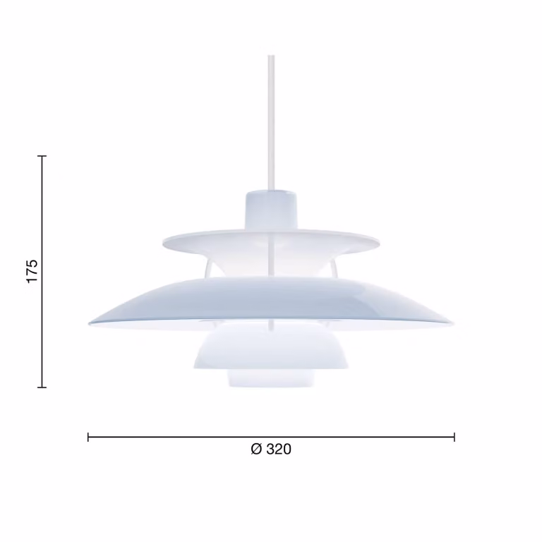 Louis Poulsen Lampada a sospensione PH 5 320, dimmerabile, Blu, Soggiorno / Sala da pranzo, Plastica, Design, Lampada a sospensione